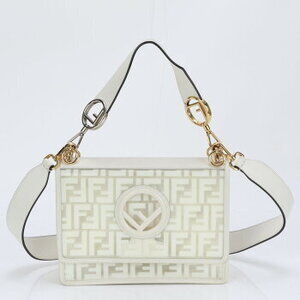 Fendi Zucca Canai clear leather Crossbody Bag hand tote gold